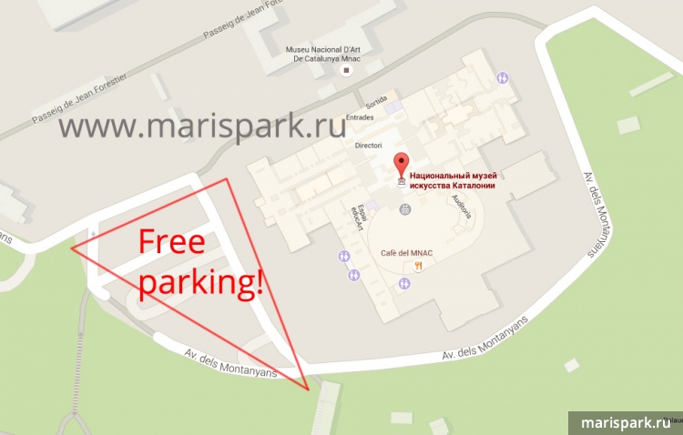 Бесплатная парковка в Барселоне на карте