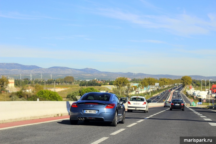 On the way to Nice from Barcelona by car